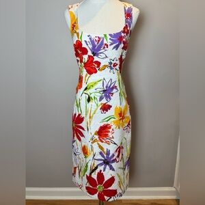 Dolce & Gabbana Floral Print Knee-Length Dress Size 4/6